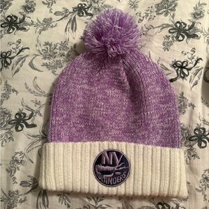 Purple and White Kids Beanie